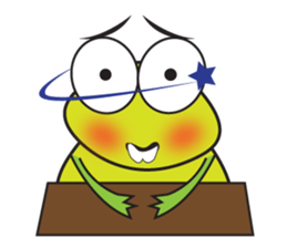 One of us: Mischievous Green Frog sticker #11527526