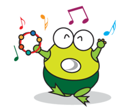 One of us: Mischievous Green Frog sticker #11527527