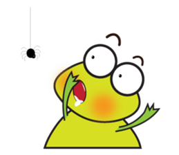 One of us: Mischievous Green Frog sticker #11527531