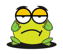 One of us: Mischievous Green Frog sticker #11527533