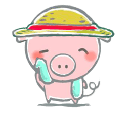 Stickers of piggy Summer of Japan sticker #11527978