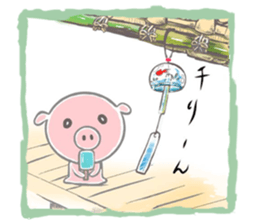 Stickers of piggy Summer of Japan sticker #11527983