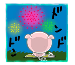 Stickers of piggy Summer of Japan sticker #11528004