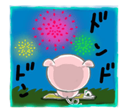 Stickers of piggy Summer of Japan sticker #11528004