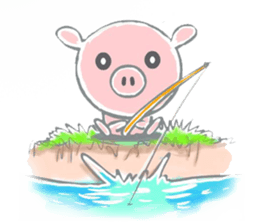 Stickers of piggy Summer of Japan sticker #11528010