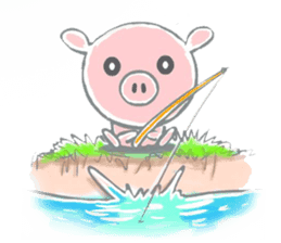 Stickers of piggy Summer of Japan sticker #11528010