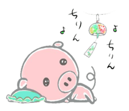 Stickers of piggy Summer of Japan sticker #11528011