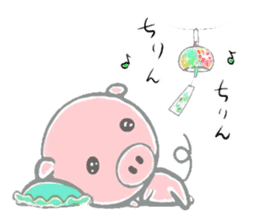 Stickers of piggy Summer of Japan sticker #11528011