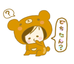 Girl of the cute bear sticker sticker #11528617