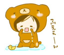 Girl of the cute bear sticker sticker #11528618
