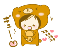 Girl of the cute bear sticker sticker #11528624