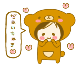 Girl of the cute bear sticker sticker #11528631