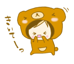 Girl of the cute bear sticker sticker #11528639