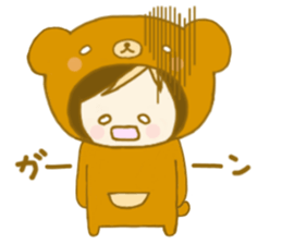 Girl of the cute bear sticker sticker #11528641