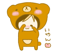 Girl of the cute bear sticker sticker #11528649