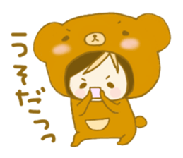 Girl of the cute bear sticker sticker #11528650