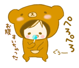 Girl of the cute bear sticker sticker #11528651