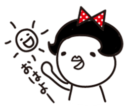 Polka dot girl Okame chan sticker #11529222