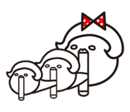 Polka dot girl Okame chan sticker #11529226