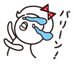 Polka dot girl Okame chan sticker #11529234