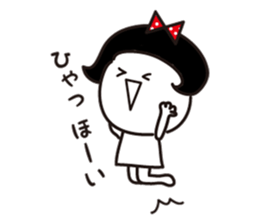 Polka dot girl Okame chan sticker #11529236