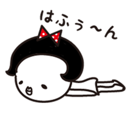 Polka dot girl Okame chan sticker #11529238