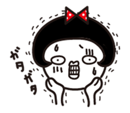 Polka dot girl Okame chan sticker #11529239