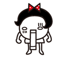 Polka dot girl Okame chan sticker #11529243