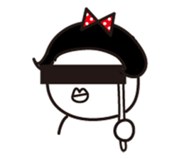 Polka dot girl Okame chan sticker #11529248