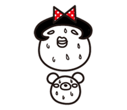 Polka dot girl Okame chan sticker #11529251
