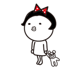 Polka dot girl Okame chan sticker #11529252