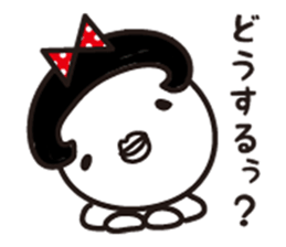 Polka dot girl Okame chan sticker #11529253