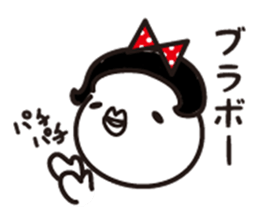 Polka dot girl Okame chan sticker #11529255