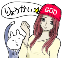 Rabbit of the vintage sticker #11534605