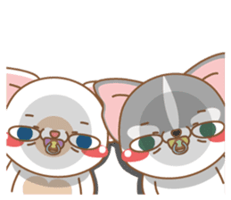 dog and cat are crazy sticker #11543241