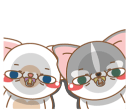 dog and cat are crazy sticker #11543241