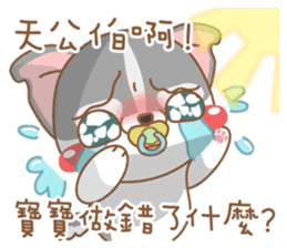 dog and cat are crazy sticker #11543249