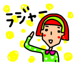 colorful girl and nani-chan sticker #11546175