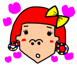 colorful girl and nani-chan sticker #11546183