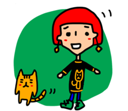 colorful girl and nani-chan sticker #11546185