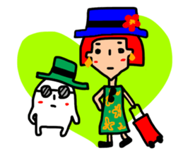 colorful girl and nani-chan sticker #11546193