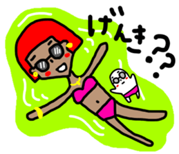 colorful girl and nani-chan sticker #11546195