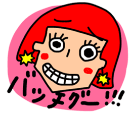 colorful girl and nani-chan sticker #11546203