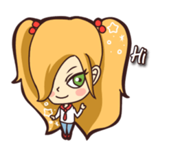 Positiv girl 'Sara' - English sticker #11546448