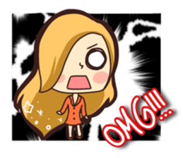 Positiv girl 'Sara' - English sticker #11546461