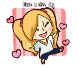 Positiv girl 'Sara' - English sticker #11546478