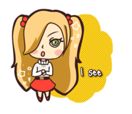 Positiv girl 'Sara' - English sticker #11546479