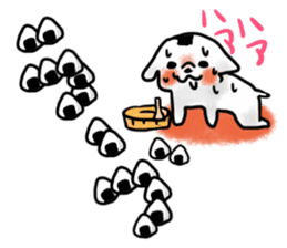 onigiri dog rice ball sticker #11553117
