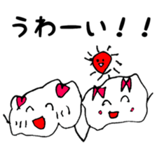 A rabbit and cat is mari and sari sticker #11555852
