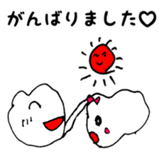 A rabbit and cat is mari and sari sticker #11555857